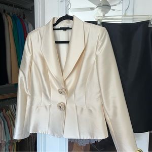 Tahari 2 piece evening suit. Jacket has floret detail.